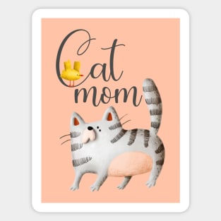 Mom of the Gray Cat Sticker